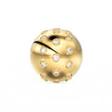 Diamond Studded Spacer Bead – 18k Yellow Gold, 10mm – 1 Piece
