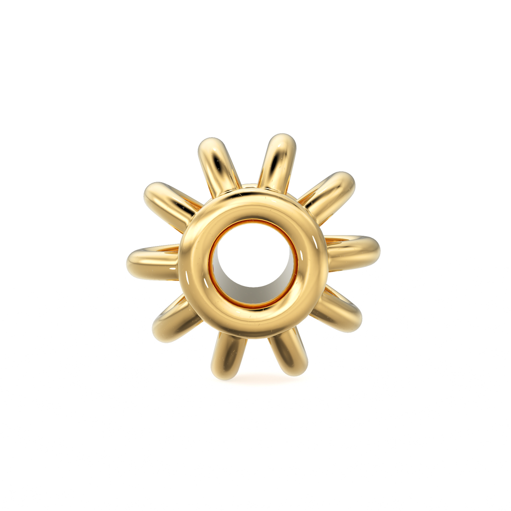 18k Solid Yellow Gold Fancy Bali Spacer Findings Bead Single piece 4.2mm - Jalvi & Co. 
