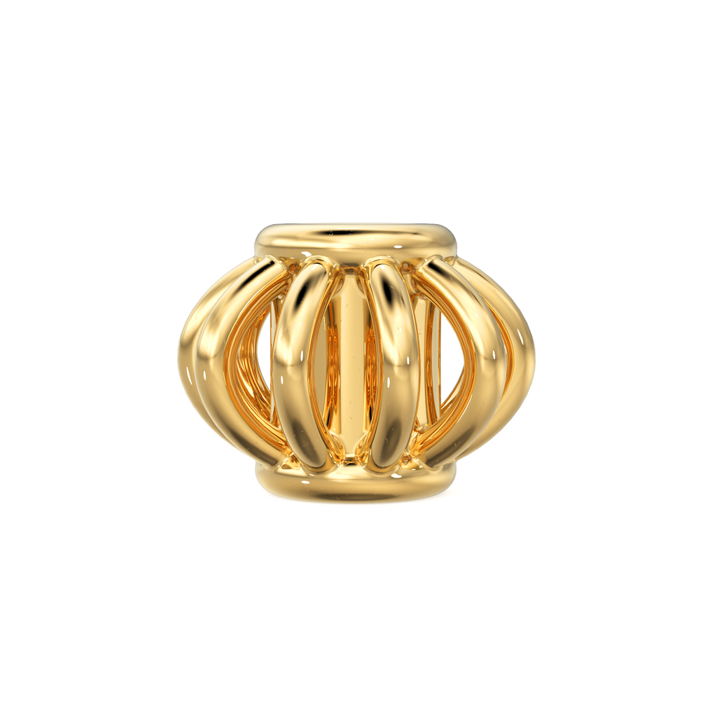 18k Solid Yellow Gold Fancy Bali Spacer Findings Bead Single piece 4.2mm - Jalvi & Co. 