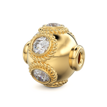 Load image into Gallery viewer, 12mm 18k Solid Yellow Gold Diamond Fancy Old Saucer Jewelry Making Spacer Bead