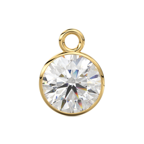Real Diamond 14k Solid Gold Charm 2,3,4mm Natural Brilliant Cut Gemstone Diamond Pendant - Jalvi & Co. 