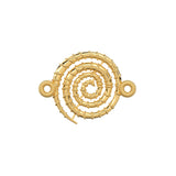 18k Solid Yellow Gold 14.2mm Fancy Swirl Connector Finding (1 piece)