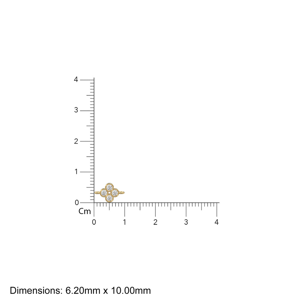 6x10mm 18k Solid Yellow Gold Brilliant Diamond Bezel Connector Spacer Finding - Jalvi & Co. 