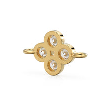 Load image into Gallery viewer, 6x10mm 18k Solid Yellow Gold Brilliant Diamond Bezel Connector Spacer Finding