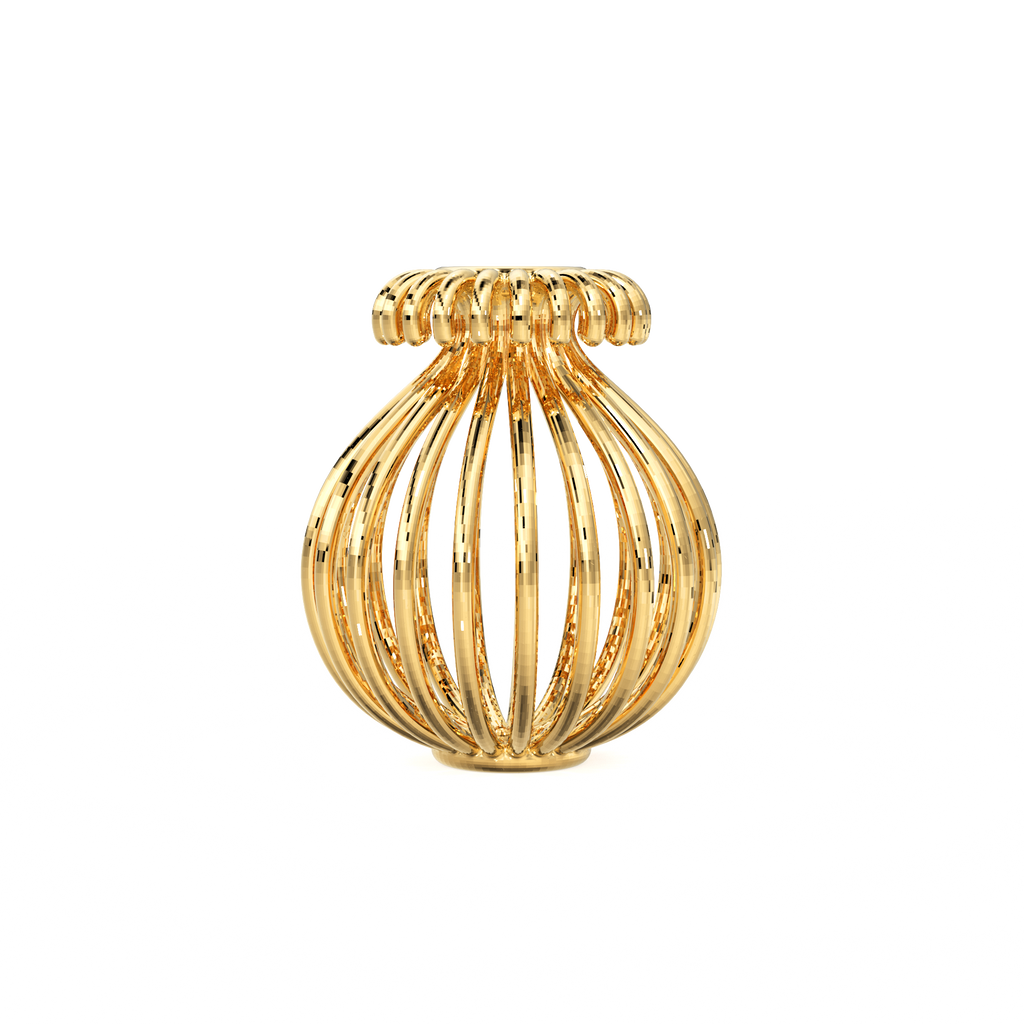 Wired Vase Solid Gold Spacer Beads - Handmade Wire Filigree Gold Finding 9mm 12mm