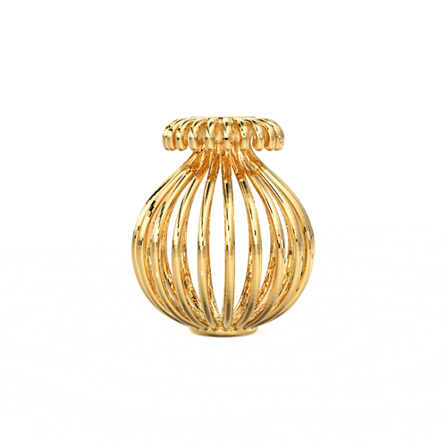 Wired Vase Solid Gold Spacer Beads - Handmade Wire Filigree Gold Finding 9mm 12mm