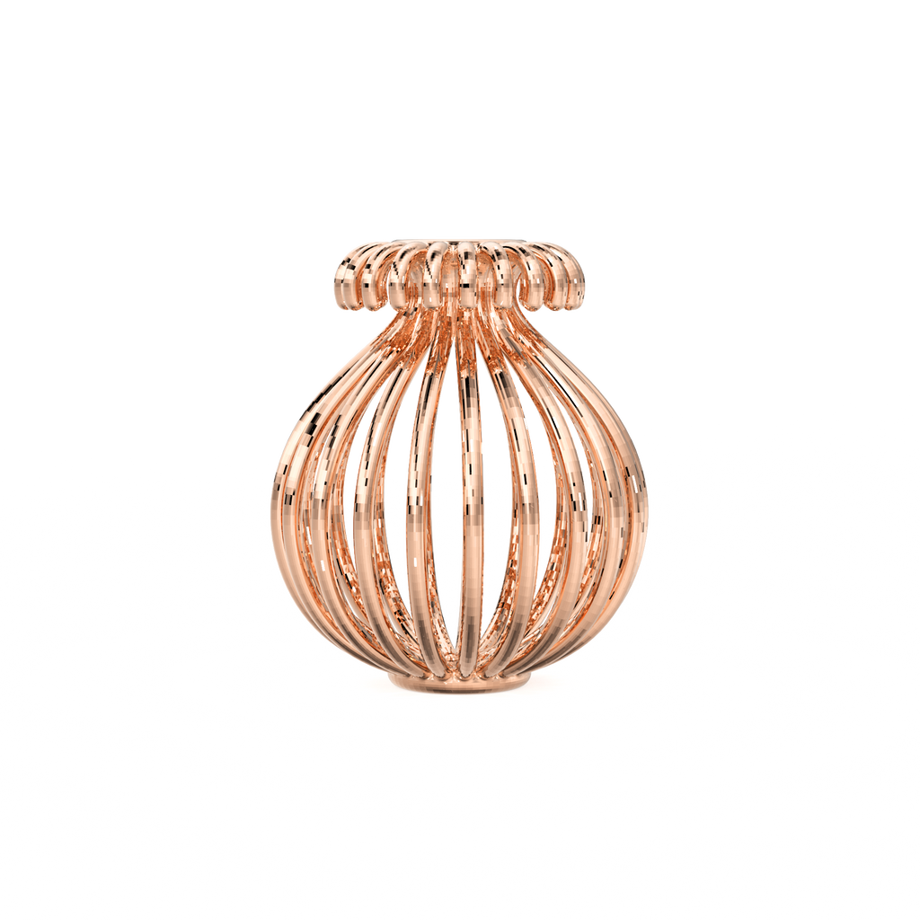 Wired Vase Solid Gold Spacer Beads - Handmade Wire Filigree Gold Finding 9mm 12mm