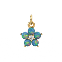 Load image into Gallery viewer, Ethiopian Welo Opal Round Diamond Pendant / 14k 18k Solid Gold Pendant / Ethiopian Opal Pendant / Opal Diamond Pendant / Sale