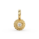 Petite Round Diamond Charm Pendant / 14k 18k Solid Gold Pendant / Diamond Pendant / Solitaire Diamond Charm / Sale