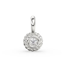 Load image into Gallery viewer, Petite Round Diamond Charm Pendant / 14k 18k Solid Gold Pendant / Diamond Pendant / Solitaire Diamond Charm / Sale