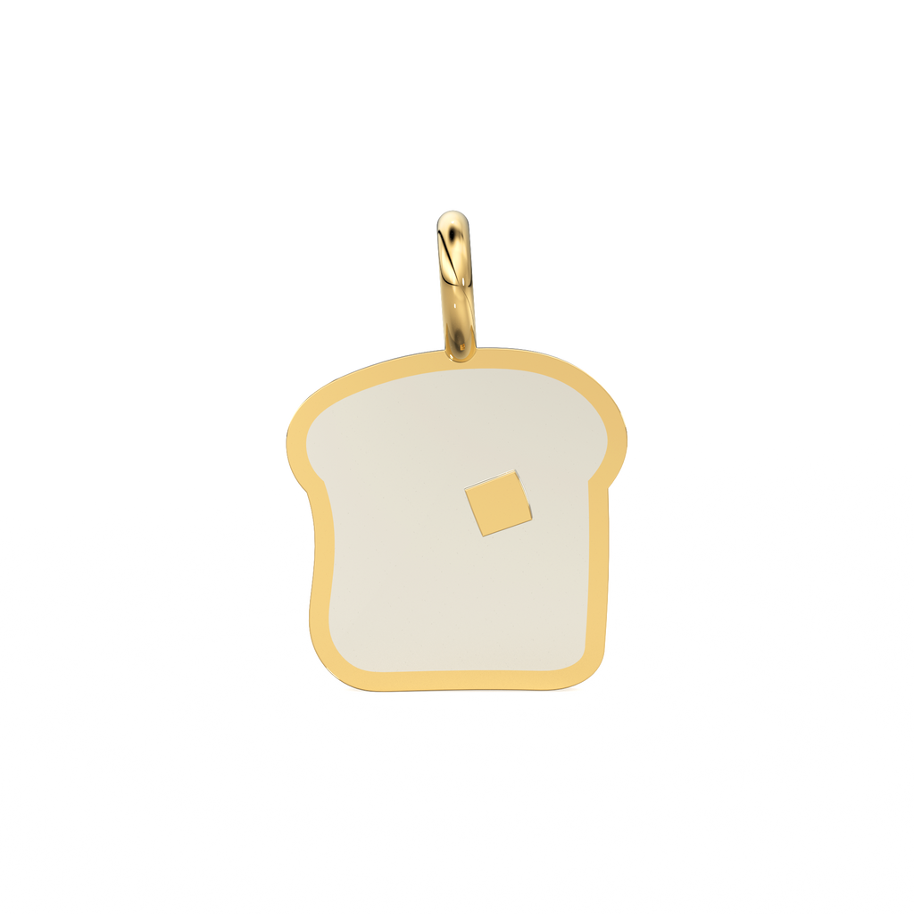 Unique Bread Butter Charm Pendant / Gold Pendant / Solid 14k Gold Pendant / Gold Jewelry