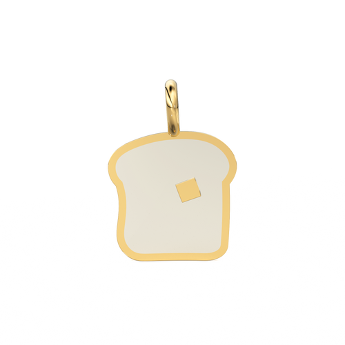 Unique Bread Butter Charm Pendant / Gold Pendant / Solid 14k Gold Pendant / Gold Jewelry - Jalvi & Co. 
