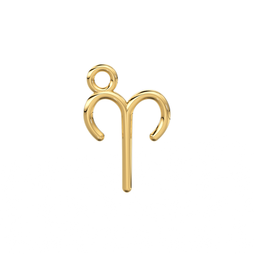Aries Zodiac Necklace Star Sign Pendant Astrology Birthday Gift in Solid 14k or 18k Gold - Jalvi & Co. 