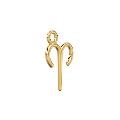 Aries Zodiac Necklace Star Sign Pendant Astrology Birthday Gift in Solid 14k or 18k Gold - Jalvi & Co. 