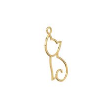 Load image into Gallery viewer, Cat Pendant, Cat Body Charm Pendant, 14k Gold Pendant, Yellow Gold, Favourite Pet Pendant, Gift For Her