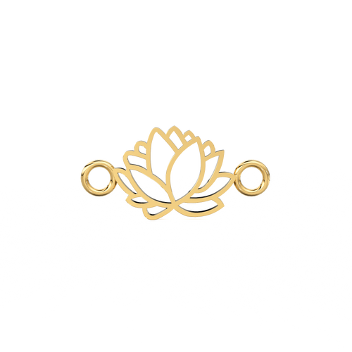 Lotus Connector / 14k 18k Solid Gold Lotus Necklace for Women / Necklace Gift / Gold Lotus Flower Connector / Simple Lotus Necklace - Jalvi & Co. 