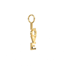 Load image into Gallery viewer, Solid Gold LOVE Vertical Charm Pendant / Solid Gold Charm / Gold Pendant