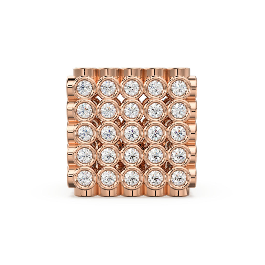 Diamond Bezel Cube Heavy and Sturdy 14k 18k Solid Gold Spacer Finding Bead, Diamond Spacer, Diamond Finding, Solid Gold Bead 10.50mm - Jalvi & Co. 