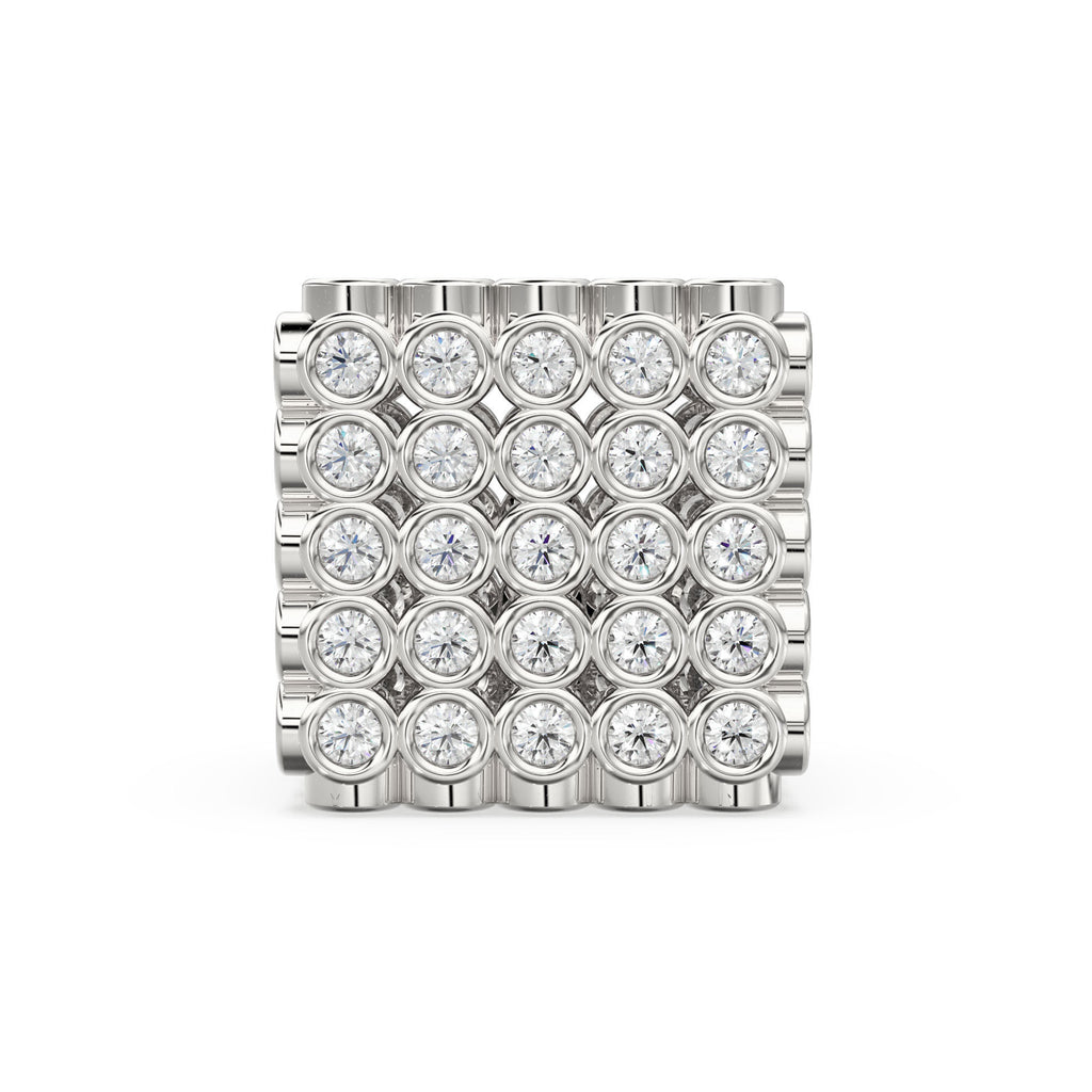 Diamond Bezel Cube Heavy and Sturdy 14k 18k Solid Gold Spacer Finding Bead, Diamond Spacer, Diamond Finding, Solid Gold Bead 10.50mm - Jalvi & Co. 