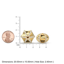 Load image into Gallery viewer, Huge Starfish Diamond 14k 18k Solid Gold Spacer Finding Bead, 20mm Diamond Bead, Diamond Finding, Solid Gold Bead 20mm