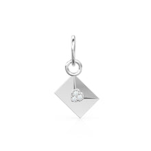 Load image into Gallery viewer, Trio Diamond Envelope 14k 18k Solid Gold Charm Pendant / Gold Charm / Envelope Pendant