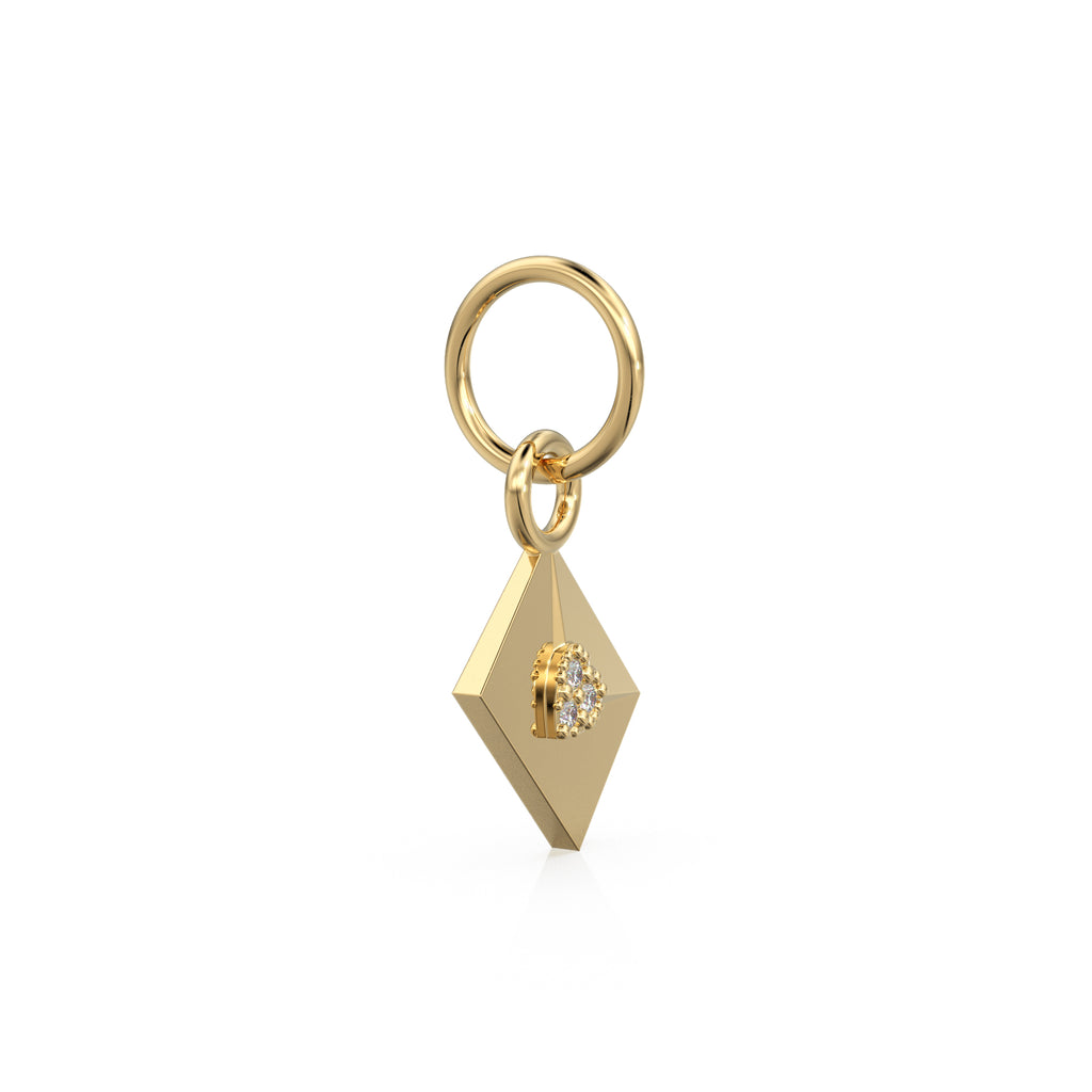 Trio Diamond Envelope 14k 18k Solid Gold Charm Pendant / Gold Charm / Envelope Pendant