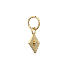 Load image into Gallery viewer, Trio Diamond Envelope 14k 18k Solid Gold Charm Pendant / Gold Charm / Envelope Pendant