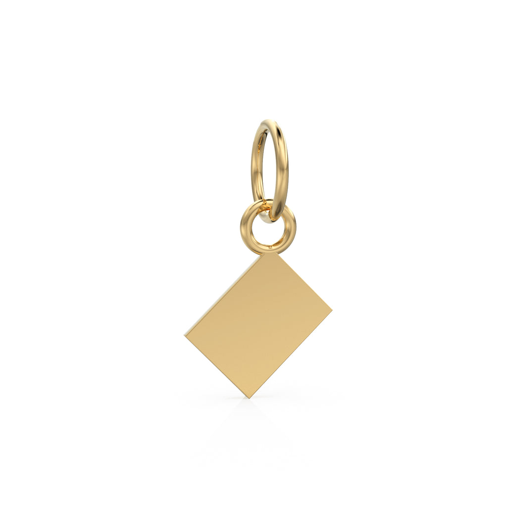 Trio Diamond Envelope 14k 18k Solid Gold Charm Pendant / Gold Charm / Envelope Pendant