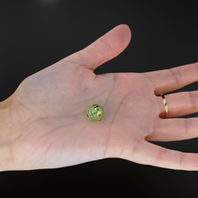 Load image into Gallery viewer, Emerald Pave Setting Solid Gold Spacer Finding Bead, Green Emerald Spacer, Zambian Emerald Pave Finding, Solid Gold Bead 13mm Christmas Gift - Jalvi &amp; Co. 