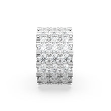 Load image into Gallery viewer, 14k 18k Solid Yellow Gold 6mm 3 Row Diamond Eternity Rondelle Wheel Bead - Jalvi &amp; Co. 