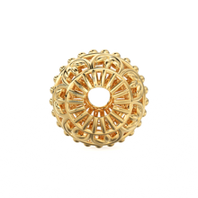 Load image into Gallery viewer, Solid Gold Handmade Floral Milgrain Spacer Gold Bead Finding 8mm