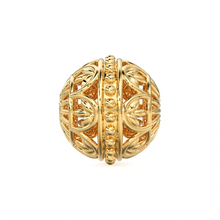 Load image into Gallery viewer, Solid Gold Handmade Floral Milgrain Spacer Gold Bead Finding 8mm