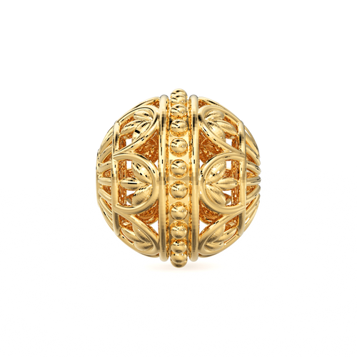 Solid Gold Handmade Floral Milgrain Spacer Gold Bead Finding 8mm