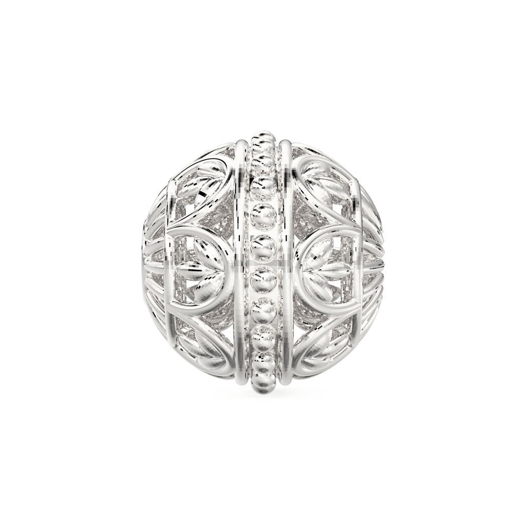 Solid Gold Handmade Floral Milgrain Spacer Gold Bead Finding 8mm