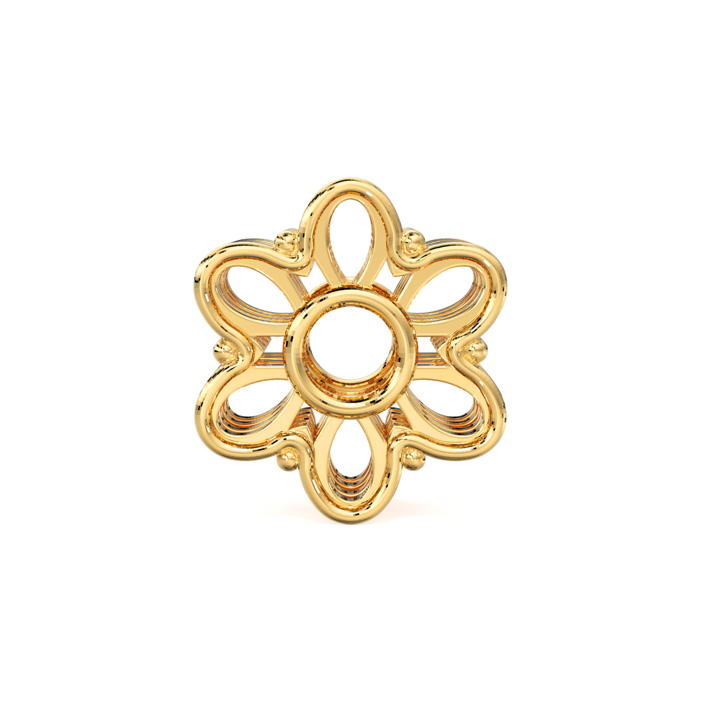 Floral Stacked Solid Gold Handmade Spacer Gold Bead Finding 8mm 10mm