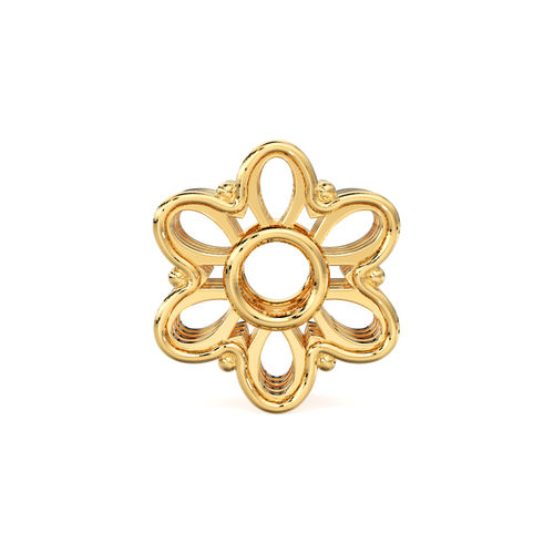 Floral Stacked Solid Gold Handmade Spacer Gold Bead Finding 8mm 10mm