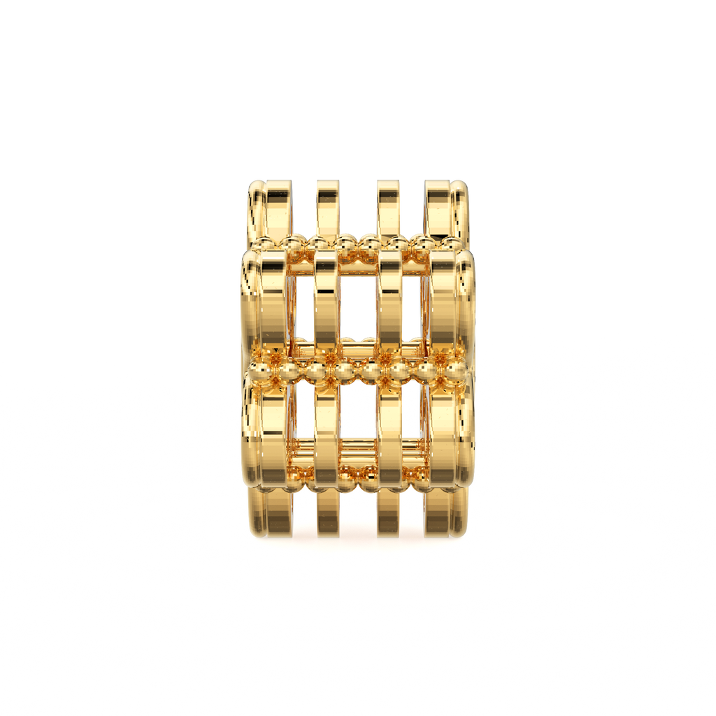 Floral Stacked Solid Gold Handmade Spacer Gold Bead Finding 8mm 10mm