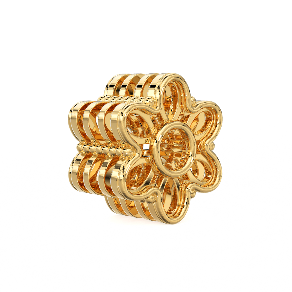 Floral Stacked Solid Gold Handmade Spacer Gold Bead Finding 8mm 10mm
