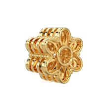 Load image into Gallery viewer, Floral Stacked Solid Gold Handmade Spacer Gold Bead Finding 8mm 10mm