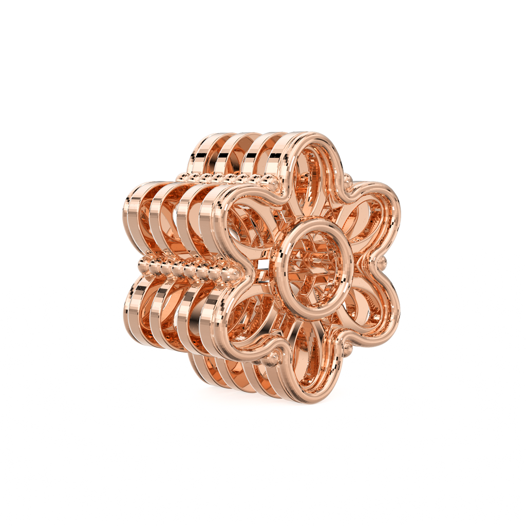 Floral Stacked Solid Gold Handmade Spacer Gold Bead Finding 8mm 10mm