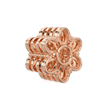 Load image into Gallery viewer, Floral Stacked Solid Gold Handmade Spacer Gold Bead Finding 8mm 10mm