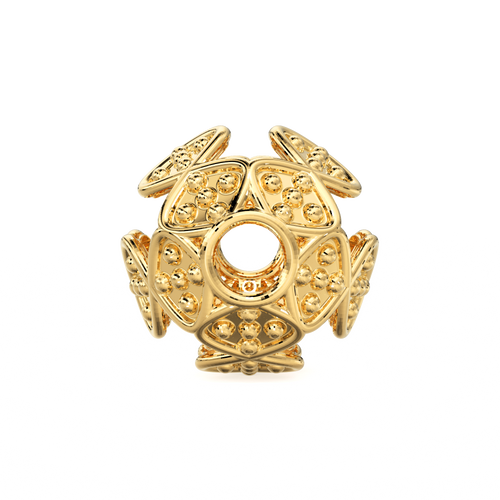 Milgrain Solid Gold Handmade Round Spacer Gold Bead Finding 8mm 10mm