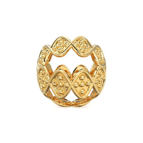 Milgrain Solid Gold Handmade Round Spacer Gold Bead Finding 8mm 10mm