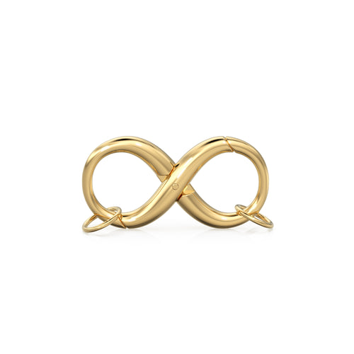 Infinity 18k Solid Gold Spring Clasp Handmade 20.50mm x 10.30mm