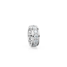 Load image into Gallery viewer, Diamond 18K Solid Italian Gold Rondels, Eternity Rondelle , Solid Gold Roundel Spacer Finding Bead, Diamond Spacer, Gold Wheel Tyre Finding