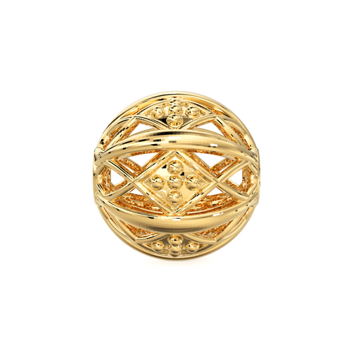 Designer Milgrain Solid Gold Handmade Round Spacer Gold Bead Finding 8mm 10mm