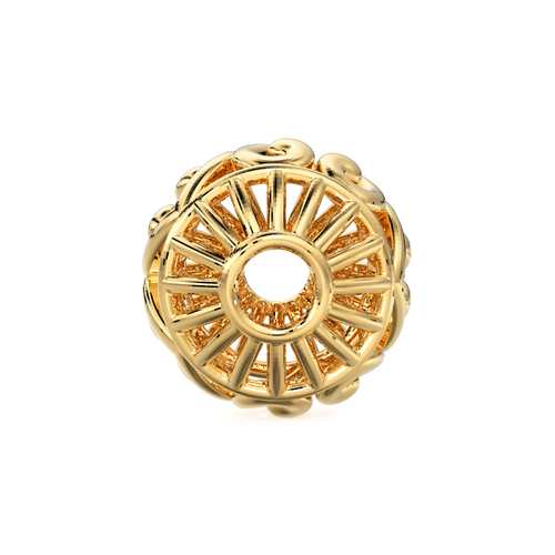 Designer Heart Solid Gold Handmade Round Spacer Gold Bead Finding 8mm 10mm