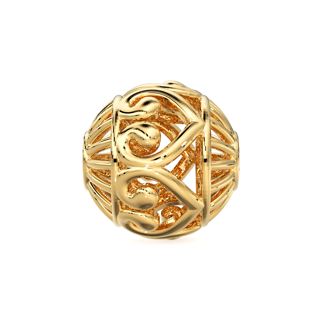 Designer Heart Solid Gold Handmade Round Spacer Gold Bead Finding 8mm 10mm