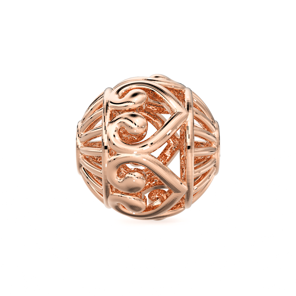 Designer Heart Solid Gold Handmade Round Spacer Gold Bead Finding 8mm 10mm