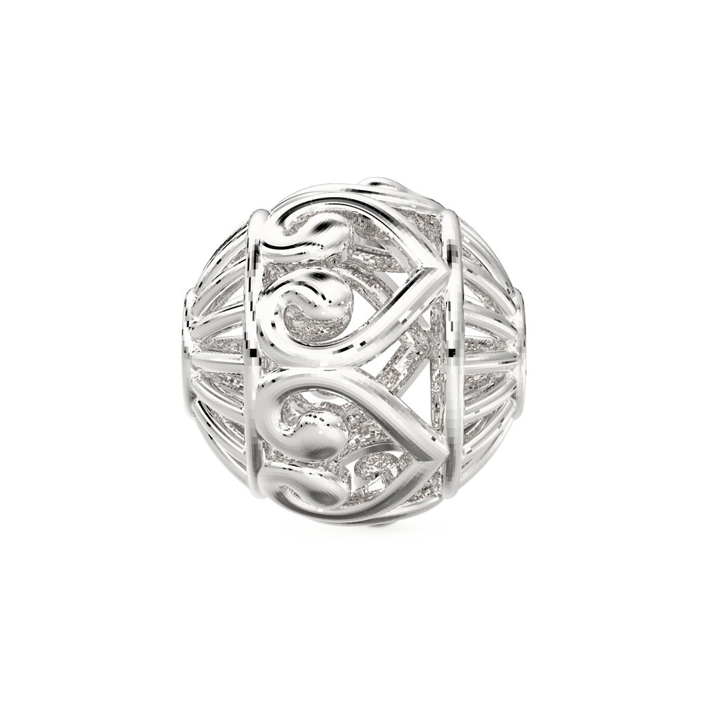 Designer Heart Solid Gold Handmade Round Spacer Gold Bead Finding 8mm 10mm